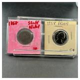 Shield Nickel & Proof Jefferson Nickel (1868 & 195