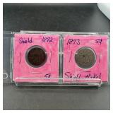 Two Shield Nickels (1872 & 1873)