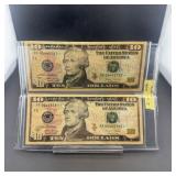 Two Consecutive $10 Star Notes - 2017-A Series