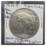 1934 Peace Silver Dollar