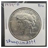 1934-D Peace Silver Dollar