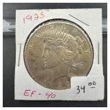 1925 Peace Silver Dollar