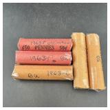 5x the Bid - 1963-P BU Penny Roll