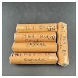 5x the Bid - 1964-P BU Canada Penny Roll