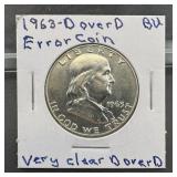 Error 1963-D Franklin Silver Half Dollar (mintage