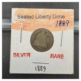 1889 Seated Liberty Silver Dime