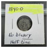 1840-O Seated Liberty Silver Half Dime (No Drapery