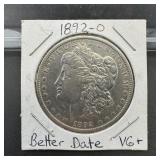 1892-o Morgan Silver Dollar (better Date)