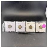 Four Silver Foreign Coins (1887-1945)