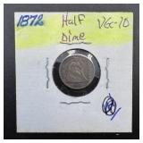 1872 Seated Liberty Silver Half Dime