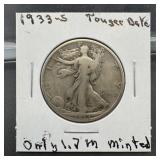 1933-s Walking Liberty Silver Half Dollar