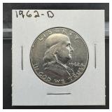 1962-d Franklin Silver Half Dollar
