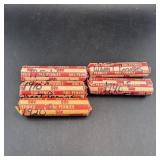Five Rolls of Wheat Pennies by Decade (Times the B