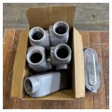 (6) 2-inch Powder-coated Aluminum T Conduit Bodies
