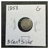 1853 Three-Cent Silver Piece