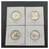 4 1964-d Uncirculated Silver Quarters