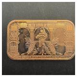 Copper Buffalo Bar, 1 oz .999 copper