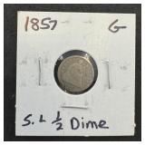 1857 Seated Liberty Silver Half Dime