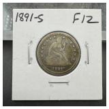 1891-S Seated Liberty Silver Quarter