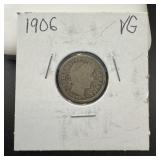 1906 Silver Barber Dime