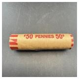 Roll of Indian Head cent pennies, (50) count, orig