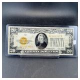 Rare 1928 Gold Certificate $20 Note #a20232797a -