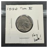 1913-d Type Ii Buffalo Nickel - Key Date!