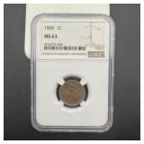 1860 Indian Head Cent, NGC MS-63