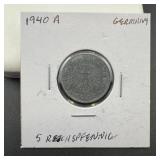 1940-A Germany WWII-era coin
