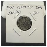 1941 Mercury Dime, 90% silver