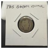 1905 Barber Dime, 90% silver