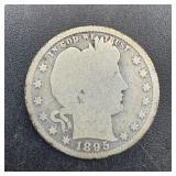 1895 Barber Quarter (semi-key Date) 90% Silver