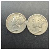 1943-d & 1943-s Mercury Dimes - High Grade!