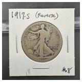 1917-s (reverse) Walking Liberty Silver Half Dolla