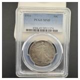 1916 Walking Liberty silver half dollar, PCGS XF-4