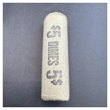 $5 roll of silver dimes including Barber and Mercu