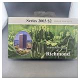2003 $2 Federal Reserve Note, Richmond district
