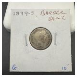 1899-S Barber Dime, 90% silver