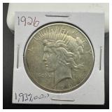 1926 Peace silver dollar