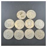 Lot of 10 mixed-date Ike Dollars