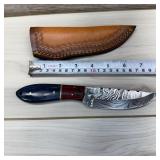 Ashen Edge Handmade Damascus Knife; 4.5in Blade; 8