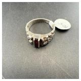Sterling Silver Ruby Ring, Size 9 1/2. Weight: 6.8