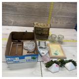 Jewelry Box & Decor. Jewelry box, wall decor, cand