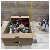 Kitchen & Collectibles. Teapot, wine glasses, and