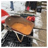 Metal Basin Wheelbarrow, 38" X 28".