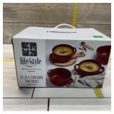 Lifestyle Set Of Four Stoneware Soup Bowls (8.25x5