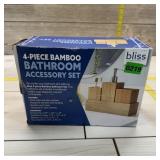Bliss Four-piece Bamboo Bathroom Accessory Set