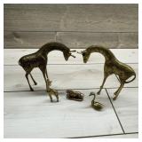 Assortment Of Brass Items Including Giraffes, Deco