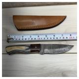 New Damascus Knife; 4in Blade; 8in Overall; Includ