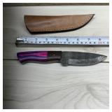New Damascus Knife; 4in Blade; 8in Overall; Includ